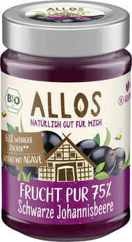 Allos Frucht Pur 75% Aufstrich Schwarze Johannisbeere 200g