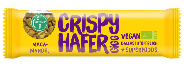 GREENIC Crispy Hafer Gigg Maca-Mandel 35g