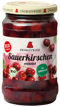 Zwergenwiese Sauerkirschen mit Apfeldicksaft entsteint 360g