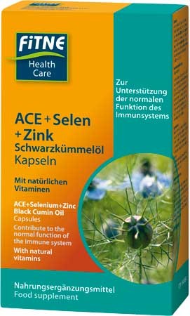 FITNE ACE + Selen + Zink Schwarzkümmelöl Kapseln 60 Stück