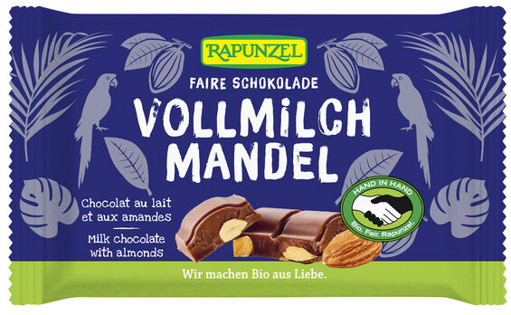 Rapunzel Vollmilchschokolade mit ganzen Mandeln 100g