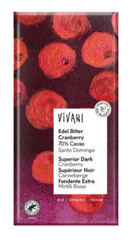 Vivani Edel Bitter Cranberry Schokolade 100g