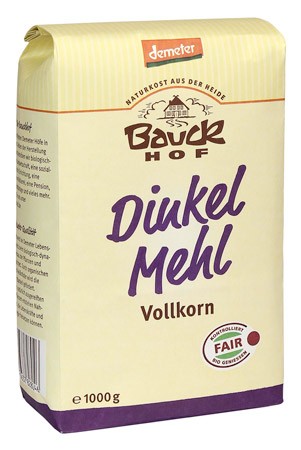 Bauckhof Dinkelmehl Vollkorn Demeter 1kg