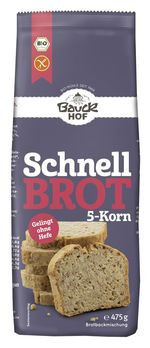 Bauckhof Schnellbrot-Backmischung 5-Korn glutenfrei 475g