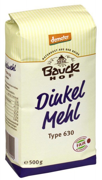 Bauckhof Dinkelmehl, Type 630 Demeter 500g