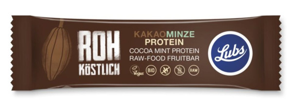 Lubs Rohkost Fruchtriegel Kakao Minze Protein 47g