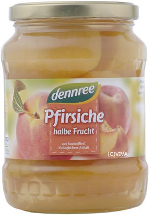 dennree Pfirsiche halbe Frucht 670ml