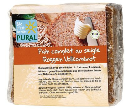 Pural Roggen Vollkornbrot, Schnittbrot 375g