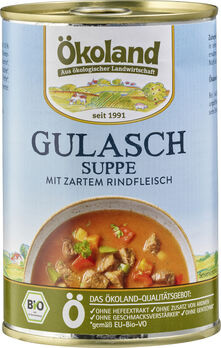 ökoland Gulasch-Suppe, hefefrei, mit Rindfleisch 400ml