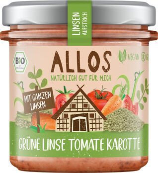 Allos Linsenaufstrich Grüne Linse Tomate Karotte 140g