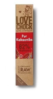 Lovechock Pur Kakaonibs Schokolade 81% Kakao 40g