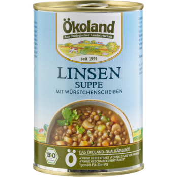 Ökoland Linsen-Suppe mit Würstchenscheiben 400ml