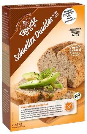 Bauckhof Schnellbrotbackmischung dunkel glutenfrei 475g