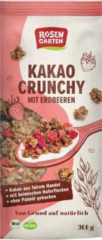 Rosengarten Kakao Crunchy mit Erdbeeren 300g