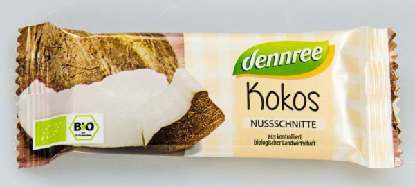 dennree Nussschnitte Kokos 40g