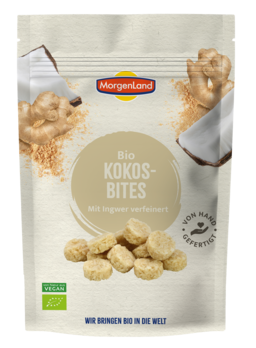 MorgenLand Kokos-Bites Ingwer Kokossnack 125g