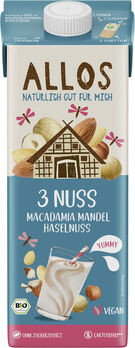 Allos 3 Nuss Macadamia Mandel Haselnuss Drink 1l