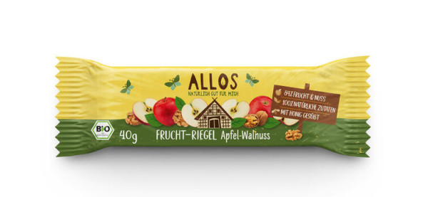 Allos Fruchtriegel Apfel-Walnuss 40g