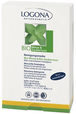 LOGONA Klärende Reinigungsmaske Bio-Minze & Salicylsäure aus Weidenrinde 15ml