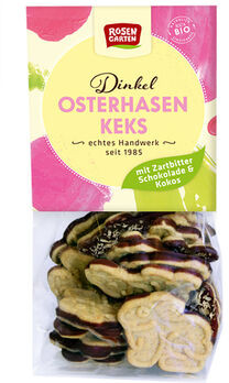 Rosengarten Dinkel Osterhasen-Kekse Zartbitter-Kokos 150g/S