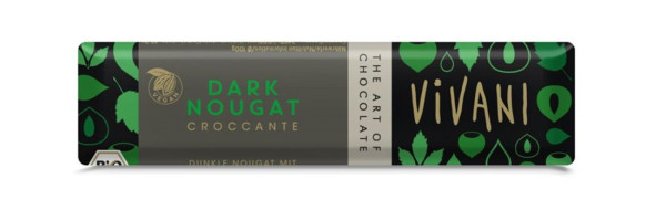 Vivani Schokoriegel Dark Nougat Croccante 35g