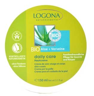 LOGONA Daily Care Hautcreme mit Bio-Aloe und Verveine Tiegel 150ml