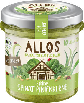 Allos Hofgemüse Sabines Spinat Pinienkerne Brotaufstrich 135g