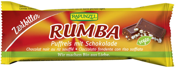 Rapunzel Rumba Puffreisriegel Zartbitter 50g