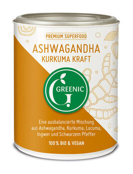 GREENIC Ashwagandha Kurkuma Kraft, Trinkpulver 130g/A
