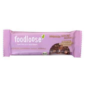 foodloose Himbeere-Schoko Nussriegel mit Meersalz 35g