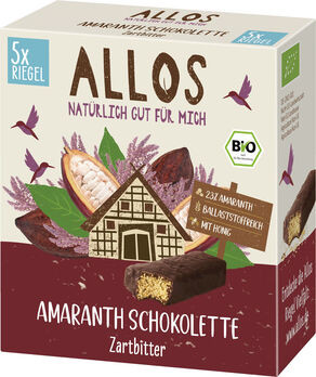 Allos Amaranth Schokolette Zartbitterriegel 5er Pack 140g