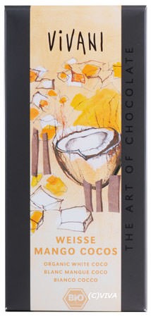 Vivani Weiße Mango Cocos Schokolade 80g