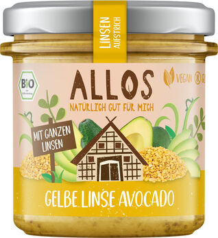 Allos Linsen-Aufstrich Gelbe Linse Avocado 140g