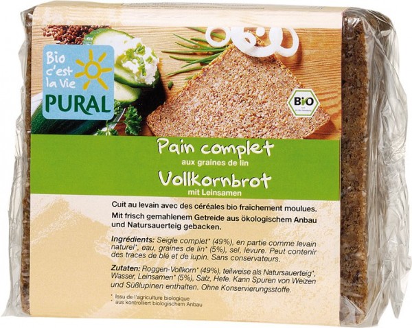 Pural Vollkornbrot mit Leinsamen Schnittbrot 375g