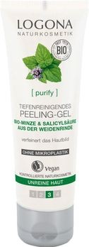 LOGONA tiefenreinigendes Peeling-Gel Bio-Minze & Salicylsäure aus Weidenrinde 100ml