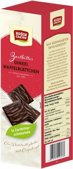 Rosengarten Dinkel Waffelblättchen Zartbitter 125g