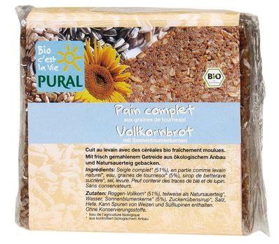 Pural Vollkornbrot mit Sonnenblumen Schnittbrot 375g