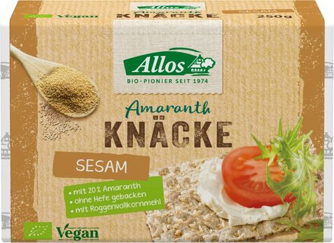 Allos Amaranth Knäckebrot mit Sesam Vollkorn 250g