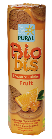 Pural Bio Bis Dinkel Sanddorn-Orange-Doppelkekse 300g