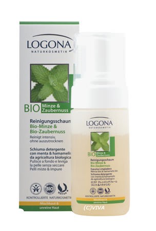 LOGONA Klärender Reinigungsschaum Bio-Minze und Salicylsäure aus Weiderinde 100ml