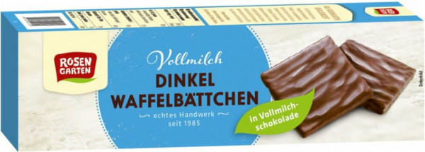 Rosengarten Dinkel Waffelblättchen Vollmilch 125g