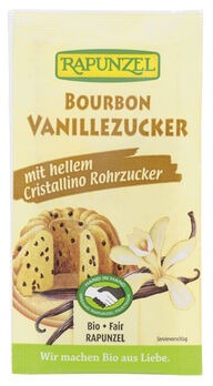 Rapunzel Bourbon Vanille-Zucker mit hellem Cristallino-Rohrzucker (4x8g)