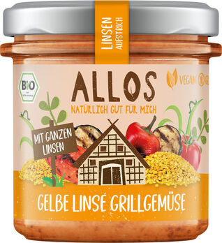 Allos Linsen-Aufstrich Gelbe Linse Grillgemüse 140g