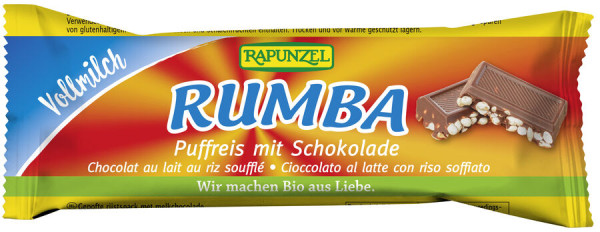 Rapunzel Rumba Puffreis-Riegel Vollmilch 50g