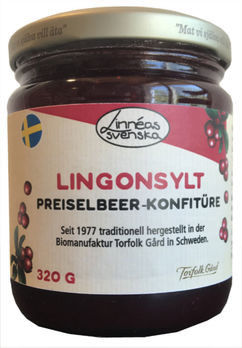 Linneás svenska Lingonsylt Preiselbeer-Konfitüre 320g