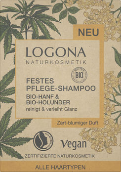 LOGONA Festes Shampoo Bio-Hanf & Bio-Holunder 60g