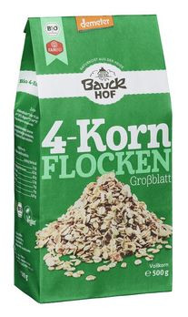 Bauckhof 4-Korn-Flocken ohne Weizen demeter 500g/A