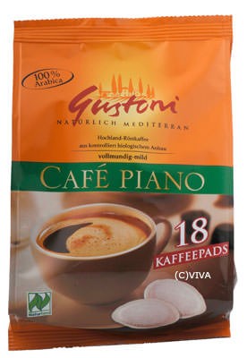 Gustoni Café piano Kaffeepads (18x7g) 126g