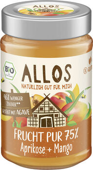 Allos Frucht Pur 75% Aufstrich Aprikose-Mango 200g