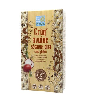 Pural Croq'Hafer Sesam Chia glutenfrei Knäckebrot 160g